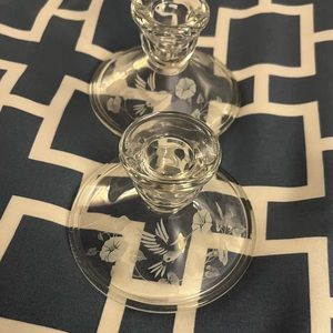 Vintage Avon Crystal Hummingbird candle holders